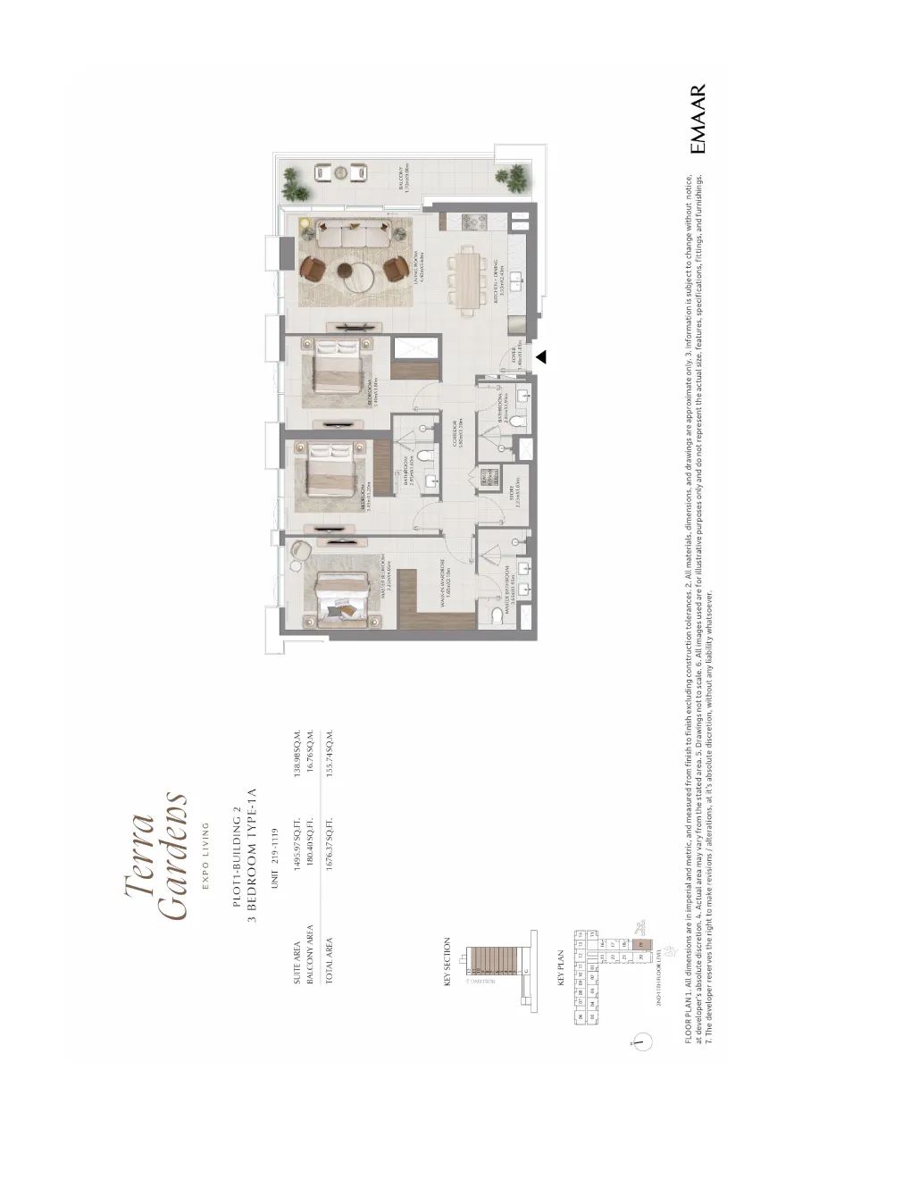 Terra Gardens at Expo Living 3-bedroom floor plan, 1676 sq ft
